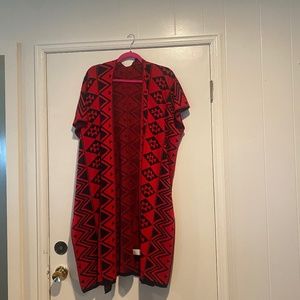 Tribal print short sleeve sweater